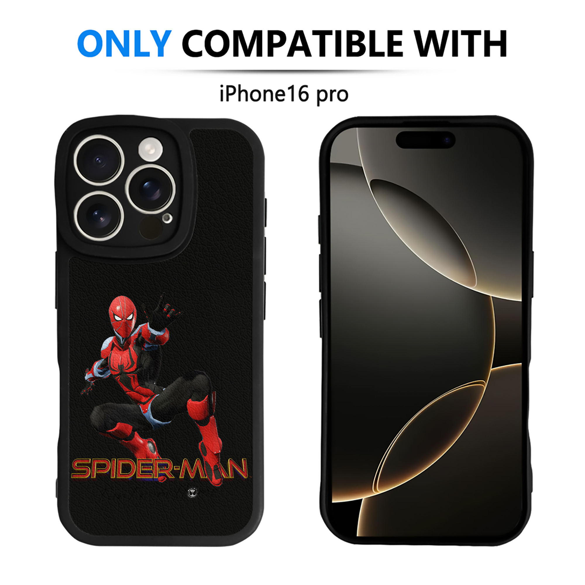 Spider Man スパイダーマン 【iPhone 16シリーズ対応】シリコンスマホケース（レザー調） 材質：シリコン